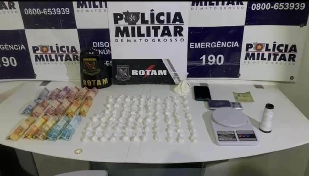 rotam prende suspeito por trafico apreende r 400 em especie e cocaina em cuiaba