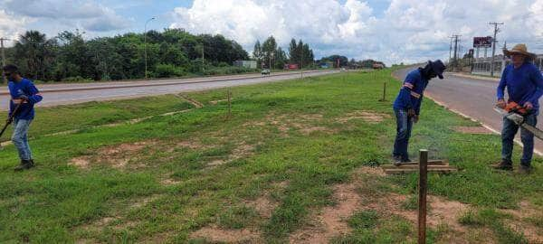 travessia urbana da br 163 comeca a receber paisagismo