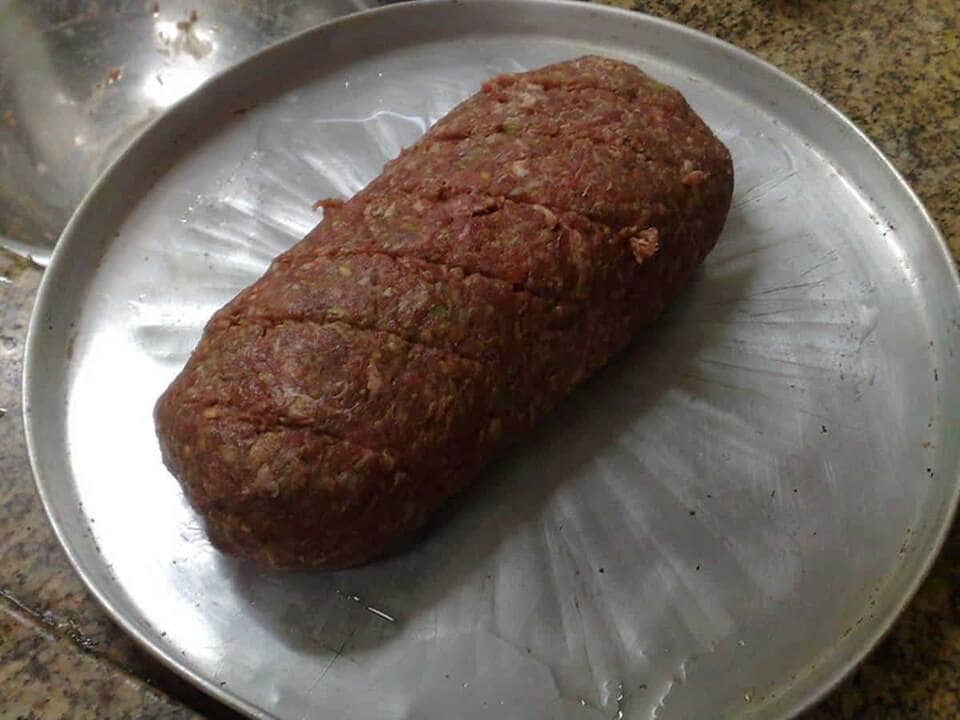 bolo de carne com calabresa