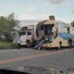 Sete passageiros ficam feridos em acidente envolvendo ônibus em MT