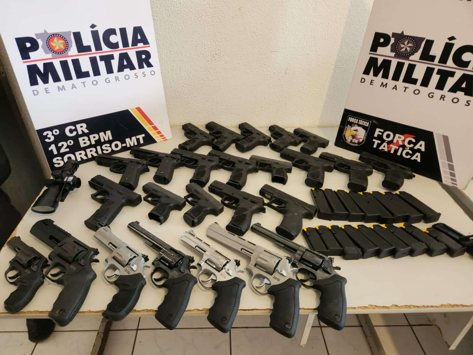 Polícia Militar recupera 28 armas que foram furtadas em Sorriso