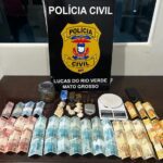 Dupla é detida com dinheiro e porções de drogas em Lucas do Rio Verde