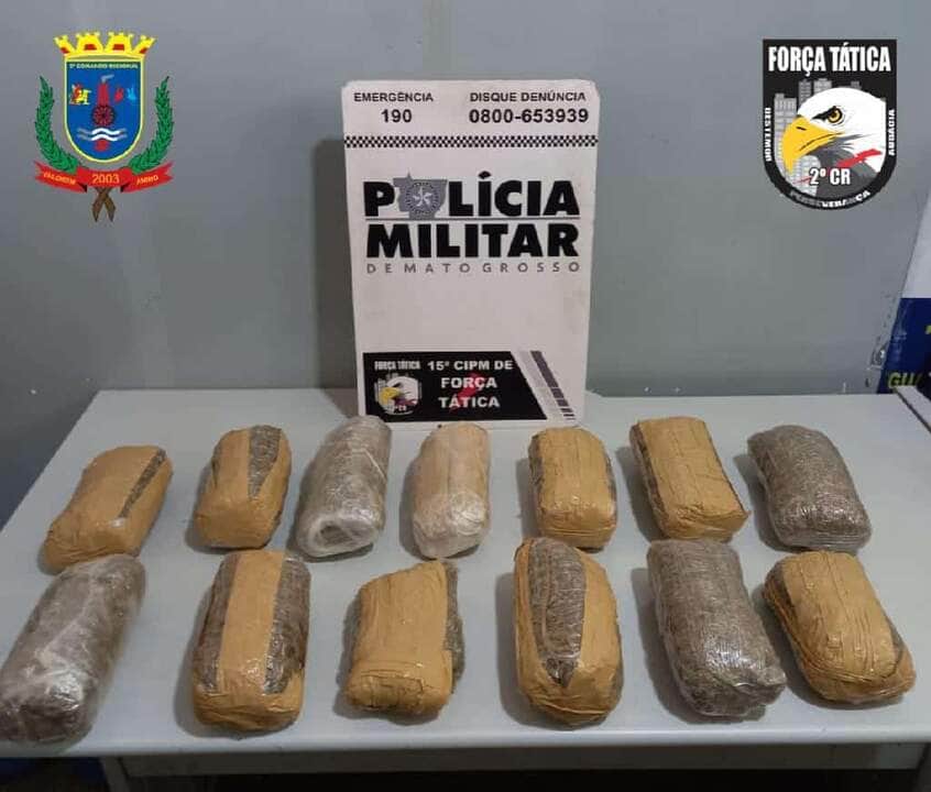 forca tatica apreende 13 tabletes de maconha e prende suspeito por trafico