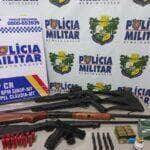 pm apreende cinco armas de fogo e prende dupla por porte ilegal em mt