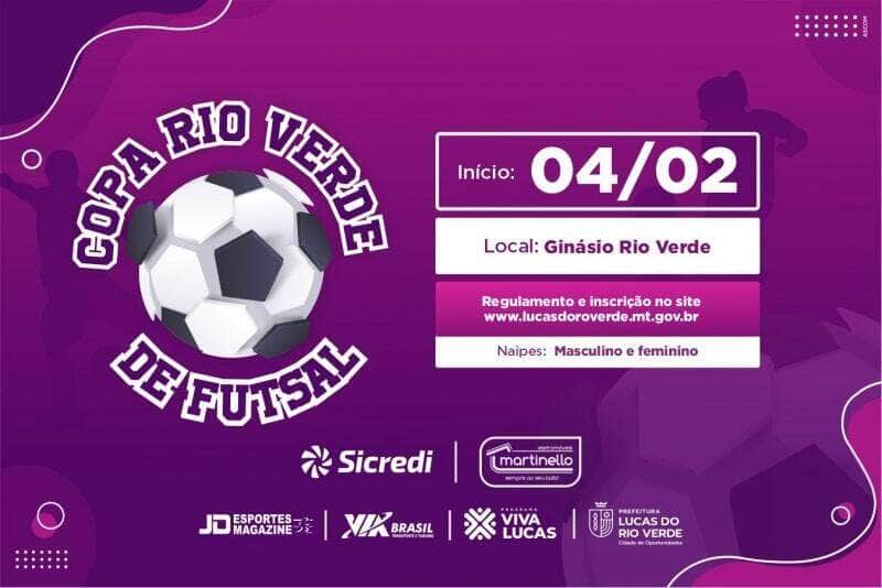 secretaria de esporte e lazer abre inscricoes para copa rio verde de futsal