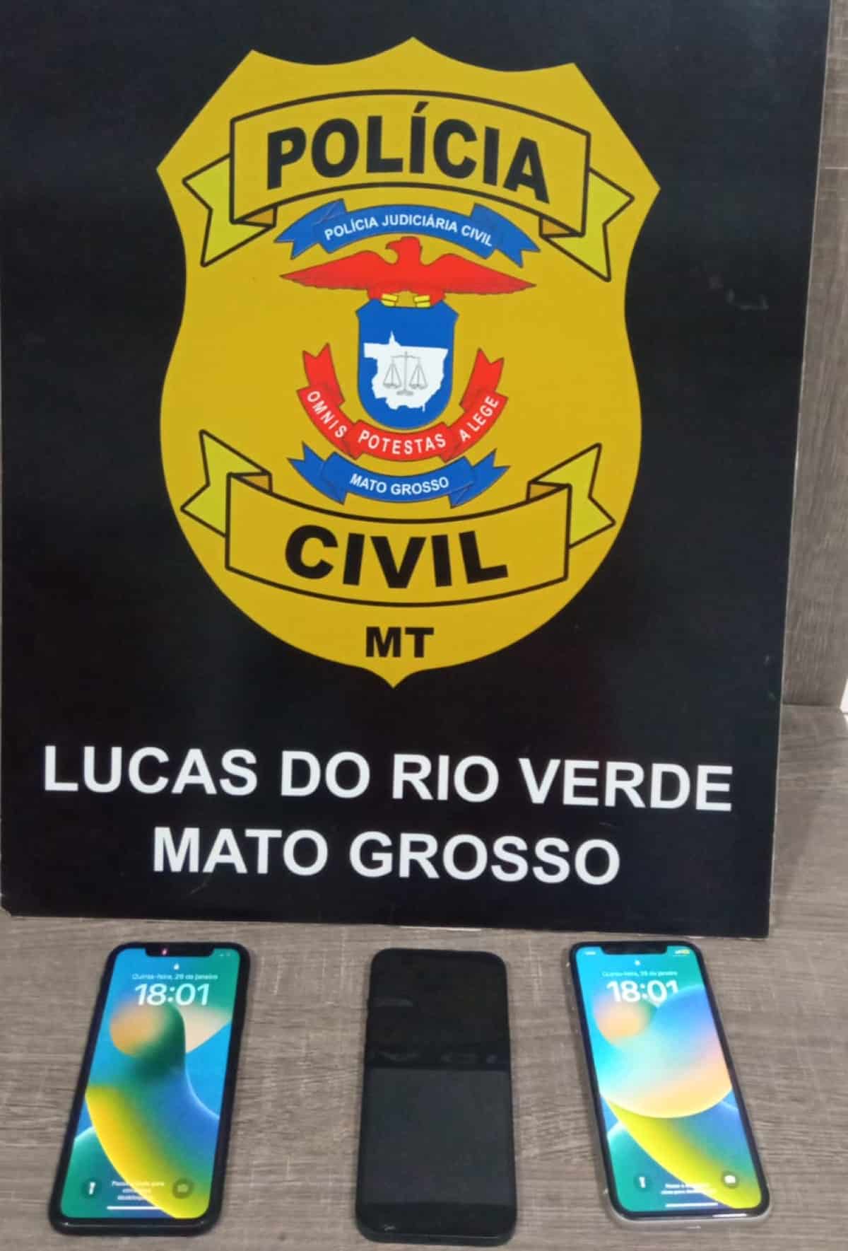Polícia recupera celulares roubados e prende três em Lucas do Rio Verde