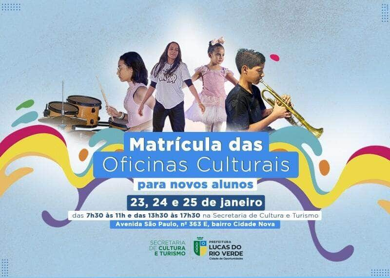 prefeitura de lucas do rio verde abre matriculas das oficinas culturais para novos alunos