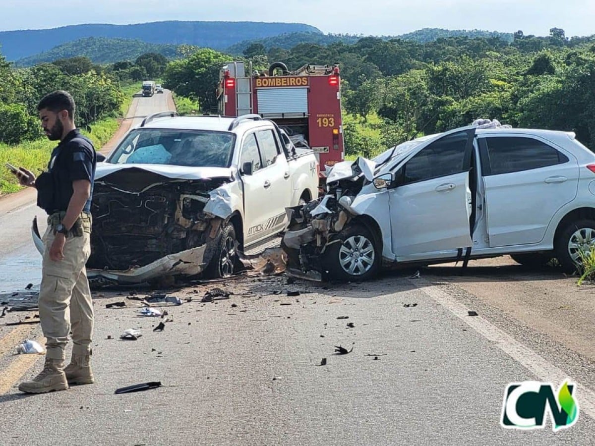 Criança morre e três adultos ficam feridos em grave acidente na BR-070 (MT)