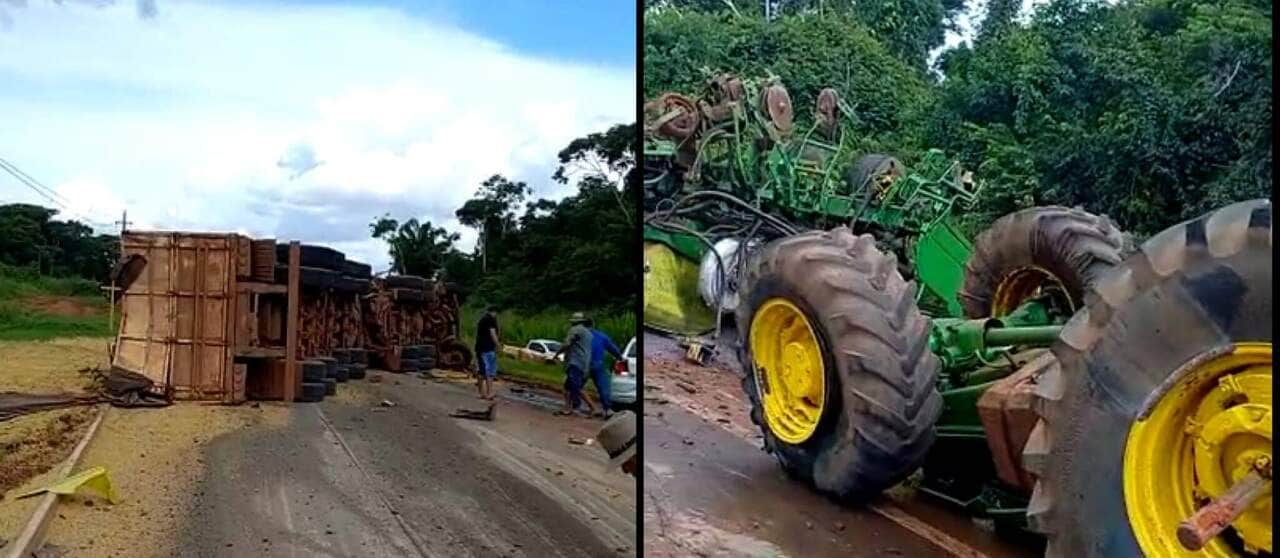 Imagens impressionantes de grave acidente na MT-449 em Lucas do Rio Verde