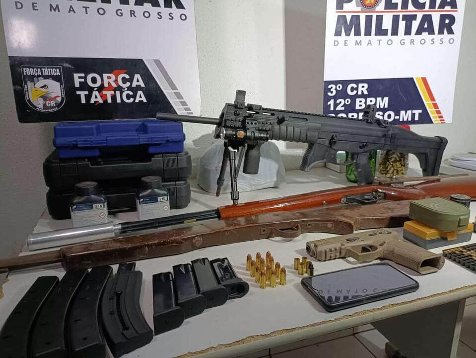 Polícia Militar apreende armas de grosso calibre em Sorriso (MT)