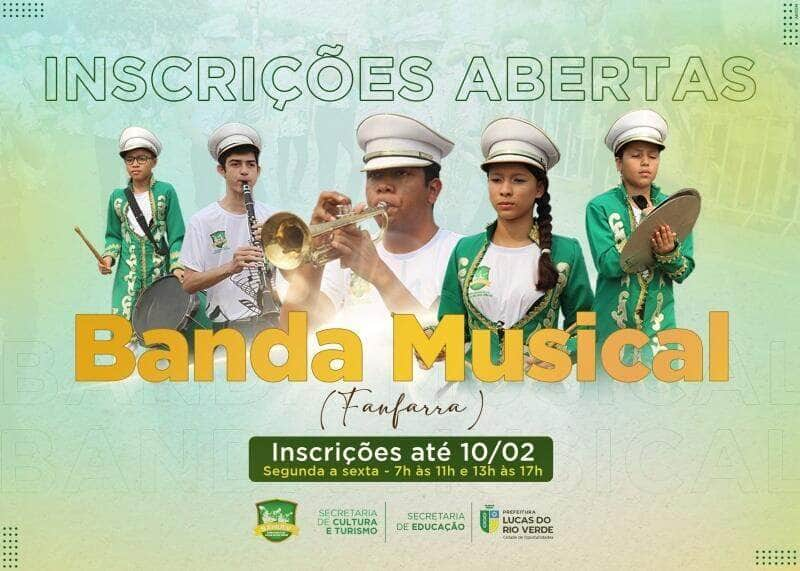 cultura abre inscricoes para novos integrantes da banda musical de lucas do rio verde