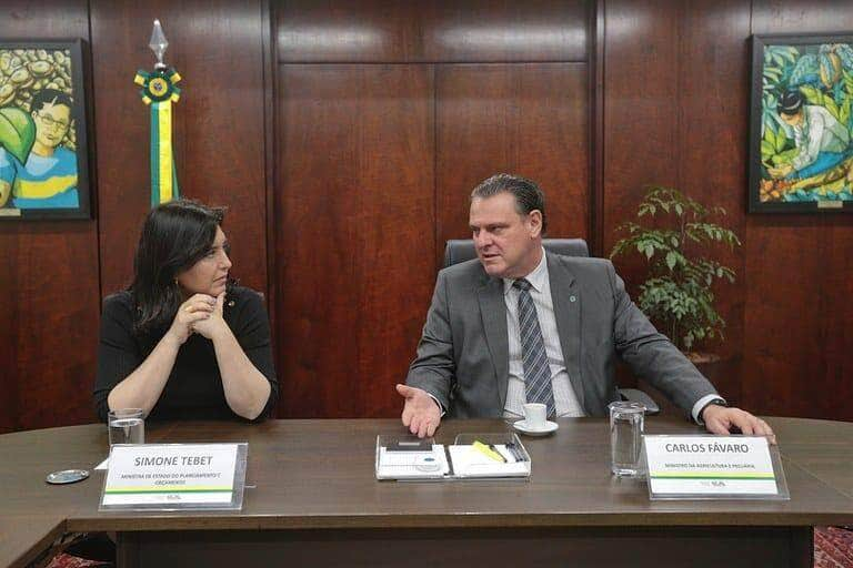 favaro e simone fazem reuniao de trabalho para fortalecimento acoes do agro