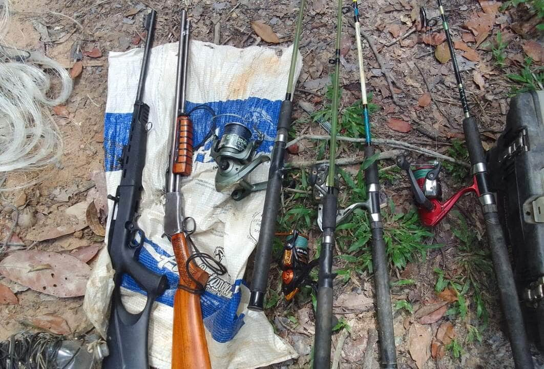 Armas apreendidas durante fiscalização da Operação Amazônia  - Foto por: Sema-MT