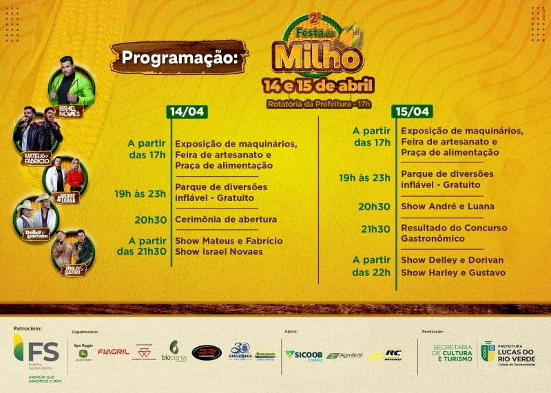 confira a programacao completa da 2%C2%AA festa do milho