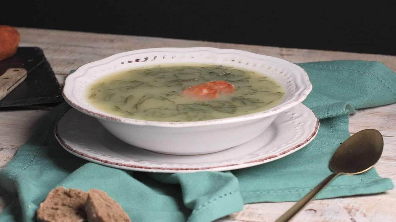 receita de caldo verde com mandioca