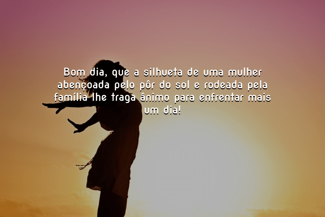 10 mensagens de bom dia para status do whatsapp mulher silhueta por do sol imagem 1