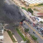 A manifestação acontece por conta da morte do entregador de aplicativo, Kevin Tavares da Cruz, enquanto ele trabalhava.