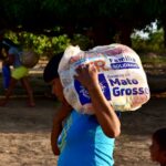 Entrega emergencial de cestas, kits de higiene e limpeza e cobertores para aldeias Xavante em Paranatinga (MT)  - Foto por: João Reis