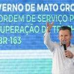 O governador Mauro Mendes durante o evento