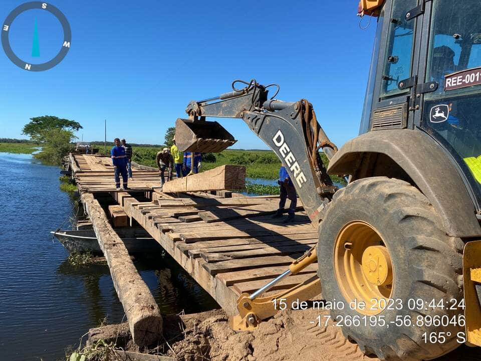 Recuperação de ponte na Transpantaneira  - Foto por: Fiscalização/Sinfra-MT