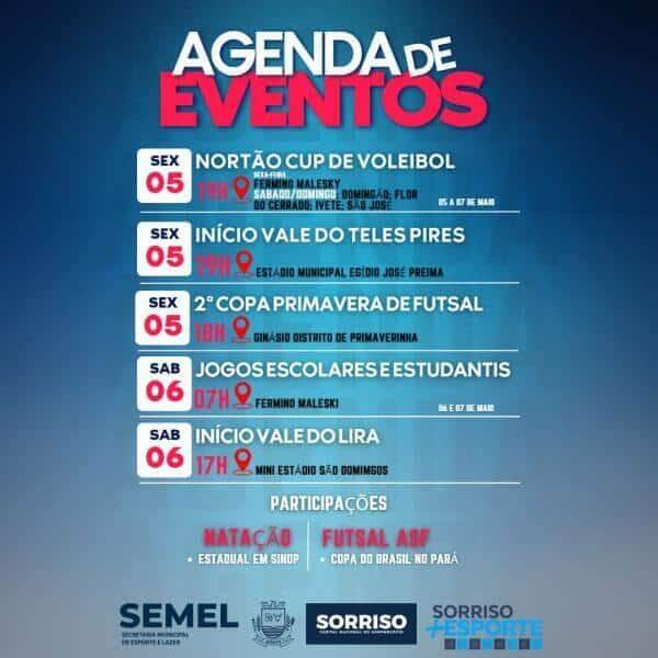 sorriso realiza eventos de varias modalidades esse final de semana