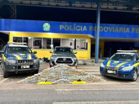 PRF apreende 200kg de droga e 2 pistolas em São José dos Quatro Marcos-MT