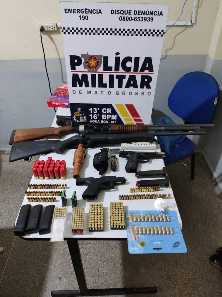 Forças policiais impedem invasão de fazenda e apreendem arsenal de armas de fogo