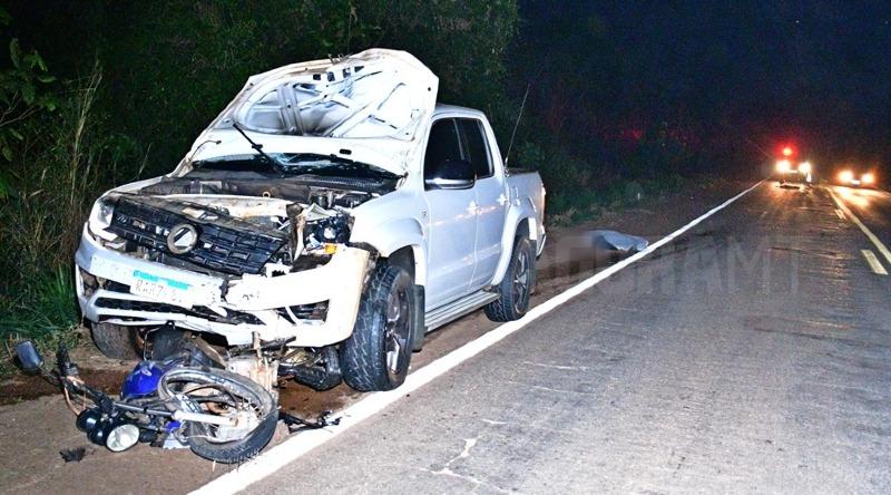 Homens morrem em colisão entre motocicleta e caminhonete em rodovia de Mato Grosso