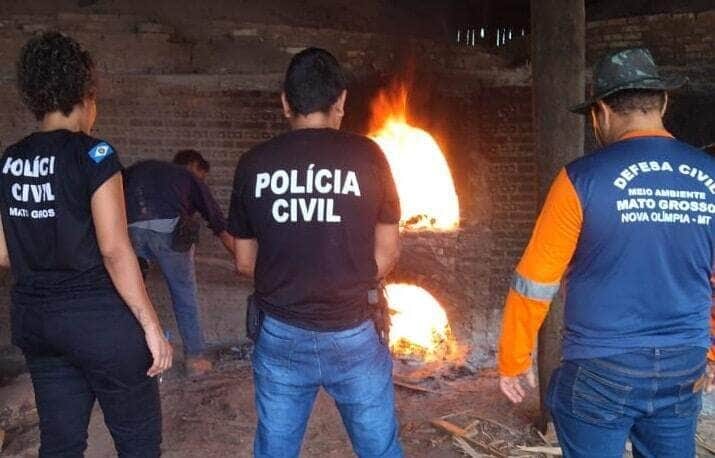 Polícia Civil incinera 35 quilos de entorpecentes em Nova Olímpia