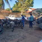 Policia Civil realiza 2a etapa de limpeza do patio da Delegacia de Novo Sao Joaquim