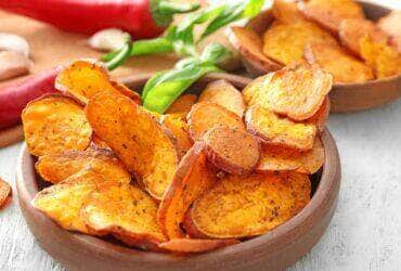 Receita de chips de batata doce