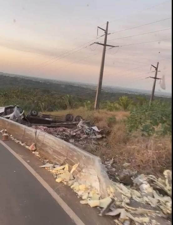 Vídeo mostra caminhão destruído após acidente na Serra dos Parecis