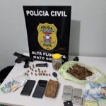 Suspeito de trafico e preso em flagrante com arma municoes e drogas em Alta Floresta