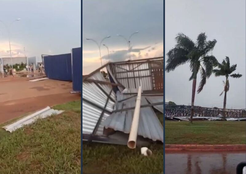 Vento arranca telhado de rodoviária recém-reformada e causa danos em cidade de Mato Grosso