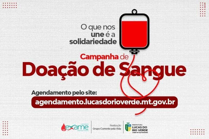 agendamento para doacao de sangue esta disponivel pelo site da prefeitura