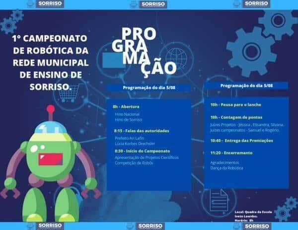 alunos do ensino fundamental participam do 1o campeonato de robotica em sorriso