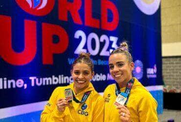 brasileiras sao prata na copa do mundo de ginastica de trampolim