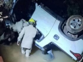 Carro cai de ponte e mulher morre presa às ferragens no interior de Mato Grosso