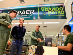 Ciopaer monta base e apresenta seu trabalho em shopping de Cuiabá              Crédito - Lenine Martins/Sesp-MT
