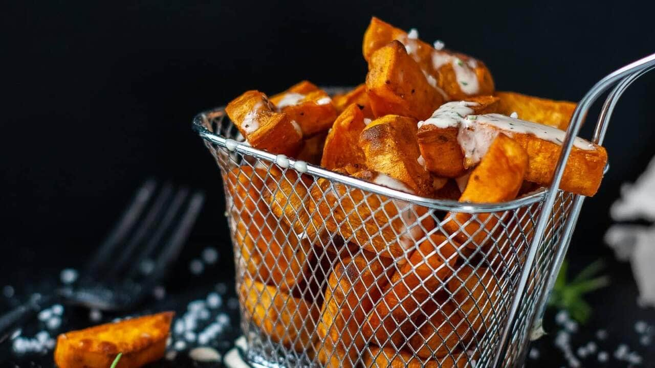 como fazer batata doce frita