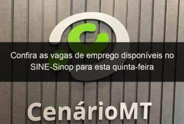 confira as vagas de emprego disponiveis no sine sinop para esta quinta feira 911321