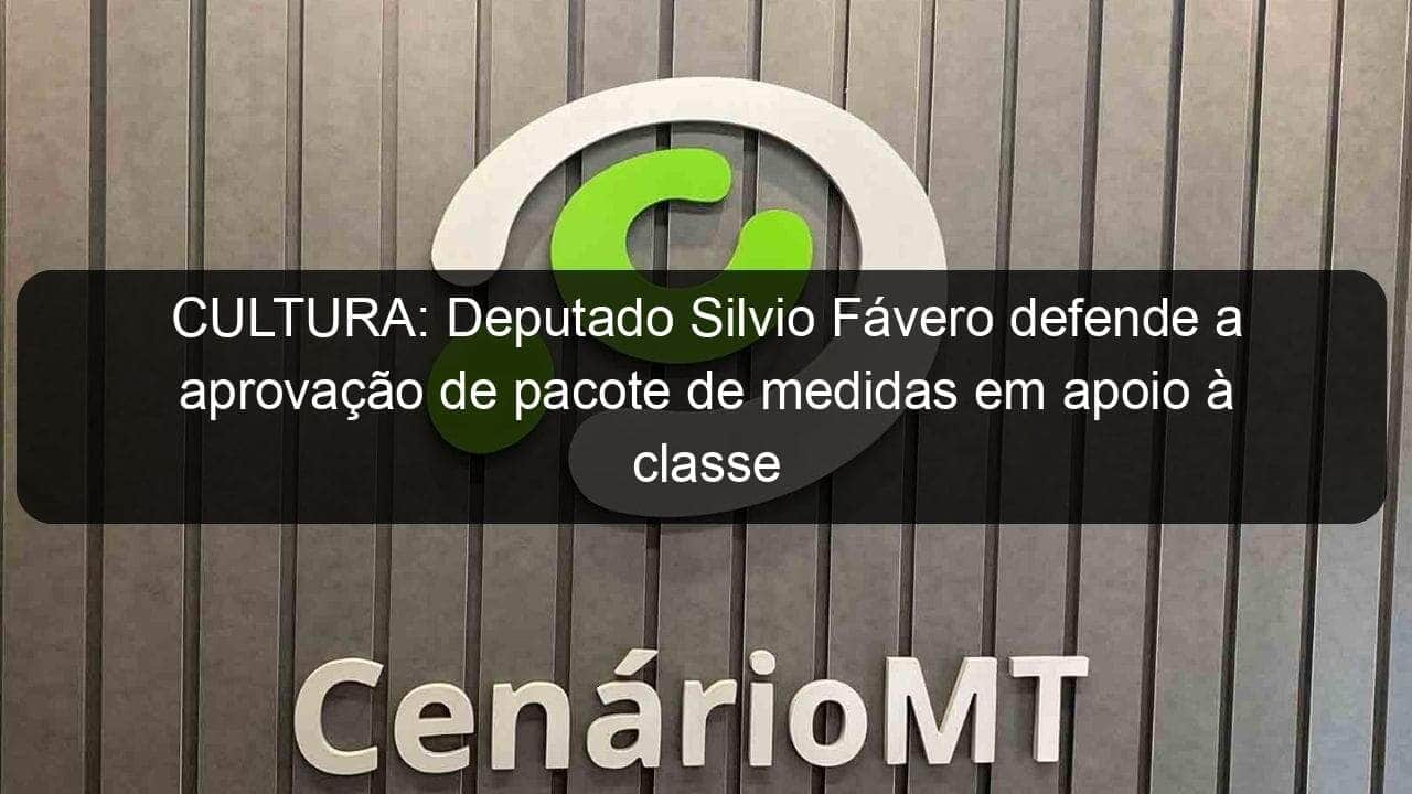 cultura deputado silvio favero defende a aprovacao de pacote de medidas em apoio a classe artistica 917236