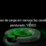 excesso de carga em carroca faz cavalo ficar pendurado video 1135457