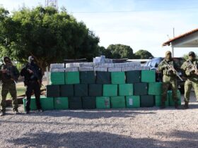 Mais de 1 tonelada de cloridrato de cocaína apreendida em Vila Bela da Santíssima Trindade  - Foto por: Gefron