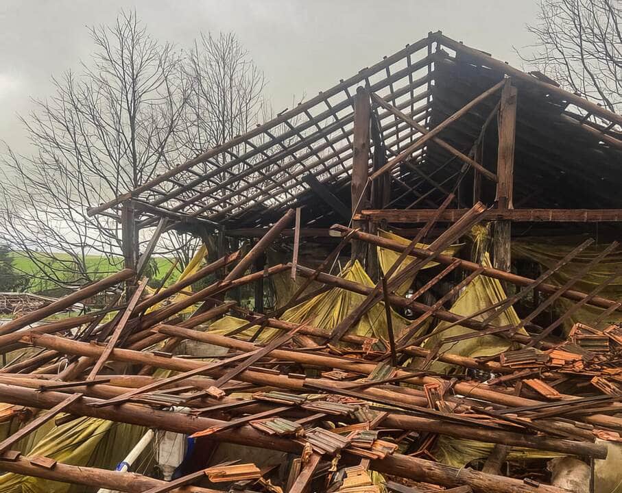 14/07/2023 - Estragos feito pelo ciclone extratropical que atingiu o Rio Grande do Sul. Foto: Defesa Civil/RS