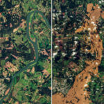 Brasília (DF) 19/09/2023 - Imagens do antes e depois que o ciclone que atingiu Rio Grande do sul na última semana. Foto: Planet/SCCON do Programa Brasil Mais/Divulgação