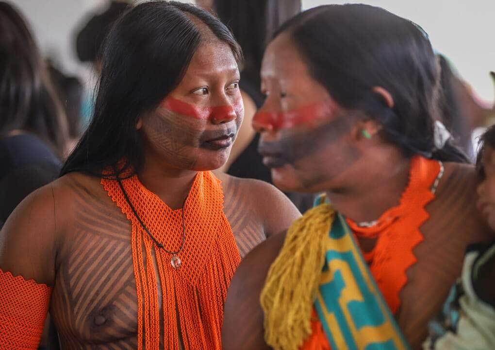Brasília (DF), 20/09/2023, Lideranças indígenas fazem passeata contra marco temporal na Esplanada dos Ministérios. Foto: Antônio Cruz/Agência Brasil