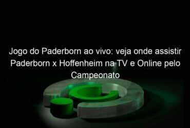 jogo do paderborn ao vivo veja onde assistir paderborn x hoffenheim na tv e online pelo campeonato alemao 916043