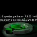 lotofacil 3 apostas ganharam r 521 mil cada no concurso 2692 2 de brasilia e um da paraiba 1278647