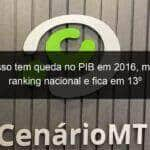 mato grosso tem queda no pib em 2016 mas sobe no ranking nacional e fica em 13o 772667